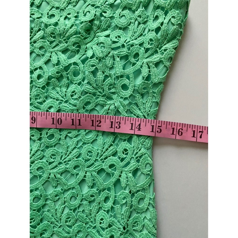 Ralph Lauren Mint Green Floral Eyelet Lace Sleeveles Sheath Party Dress 6 Preppy - Picture 11 of 12